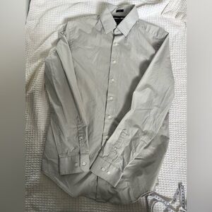 Classic Light Gray Button-Down Dress Shirt